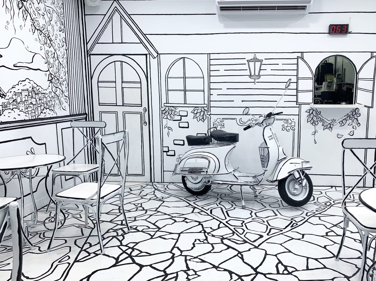 ☆【新北/新莊】2D黑白繪本風把歐洲街景“畫”進咖啡廳！2D Cafe 新北旗艦店