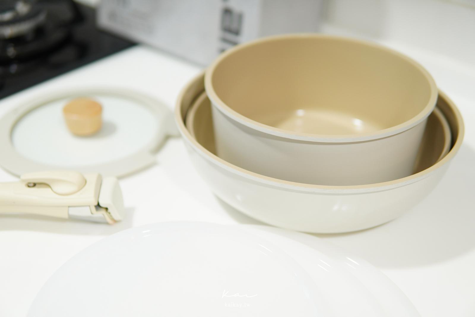 ☆【生活】奶茶控尖叫！NEOFLAM陶瓷塗層 露營鍋7件組(電磁底)。美型、「天然塗層不沾」！可拆式把手超好用